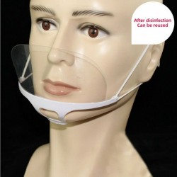 Máscara bucal transparente - antiembaçante / antisaliva - protetor bucal de plástico - leitura labial
