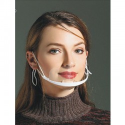 Máscara bucal transparente - antiembaçante / antisaliva - protetor bucal de plástico - leitura labial
