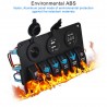 6 Gang 12V painel de interruptor - 5V Dual USB - voltímetro digital