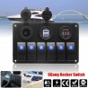 6 Gang 12V painel de interruptor - 5V Dual USB - voltímetro digital