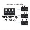 6 Gang 12V painel de interruptor - 5V Dual USB - voltímetro digital