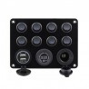 8 Gang toggle switch panel - 12V - 24V - Dual USB - digital voltmeter - waterproofSwitches