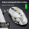 Mouse de jogo óptico sem fio - recarregável - silencioso - retroiluminado LED - ergonômico