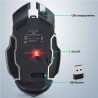 Mouse de jogo óptico sem fio - recarregável - silencioso - retroiluminado LED - ergonômico