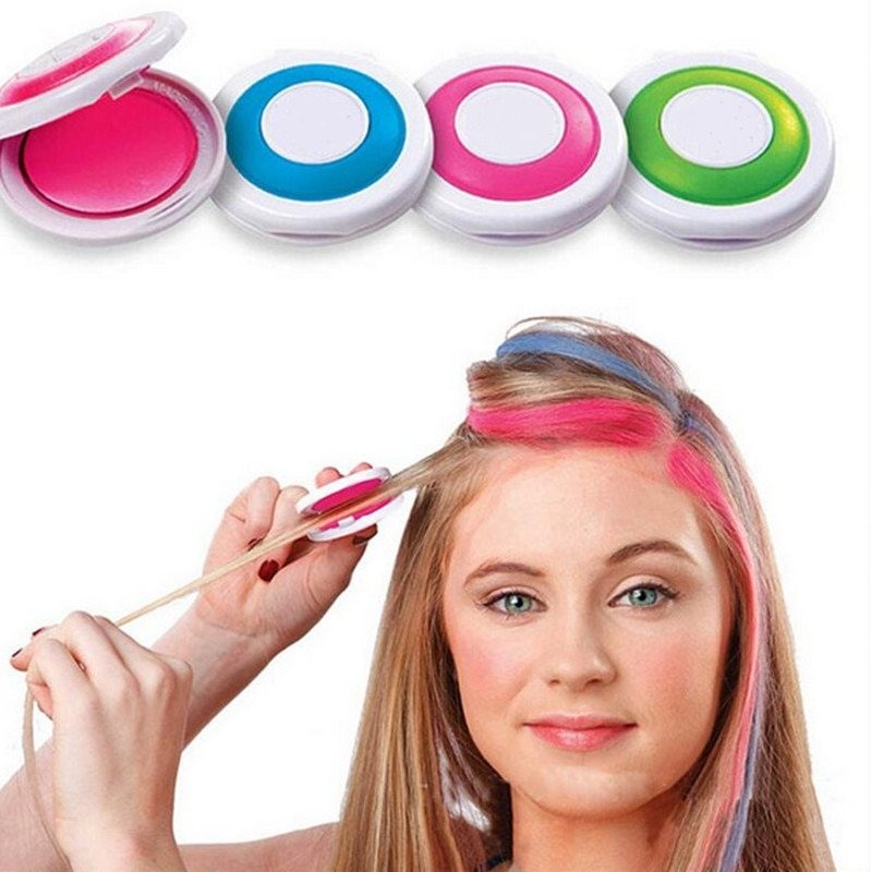 Pó de giz colorido - corante de cabelo temporário