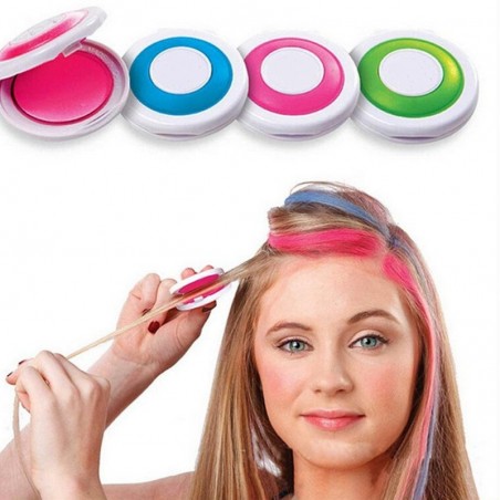 Pó de giz colorido - corante de cabelo temporário