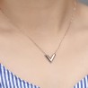 V Letter pendant with necklace - stainless steelNecklaces
