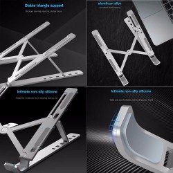 Macbook / laptop alumínio stand - ajustável e dobrável