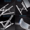 Macbook / laptop alumínio stand - ajustável e dobrável