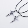 Black & silver Cross with ring - rope chain - necklace for couple - 2 piecesNecklaces