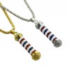 Gold & silver necklace with a microphoneNecklaces