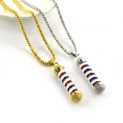 Gold & silver necklace with a microphoneNecklaces