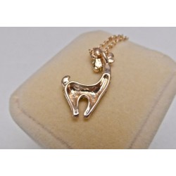 Colar de aço inoxidável com girafa de cristal