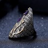 Vintage purple zircon - gold tree - ringRings