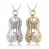 Amendoim de cristal com pérolas - colar