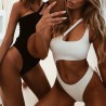 Oco para fora - um traje de banho com push-up - branco - preto - monokini
