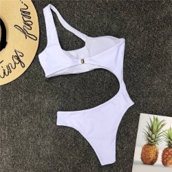 Oco para fora - um traje de banho com push-up - branco - preto - monokini