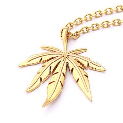 Necklace with hemp leaf pendantNecklaces