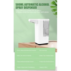 500ml - automático - dispensador de álcool sem toque - mão sanitária
