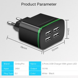 Universal USB charger - 2 port / 4 port - LED light - multi portChargers