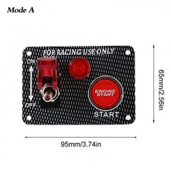 Painel de interruptor de ignição para o carro de corrida - botão de arranque do motor - interruptor de alavanca - 12V LED - QT31