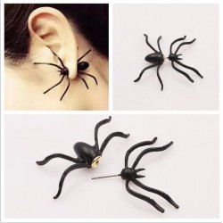 Brincos com aranha preta