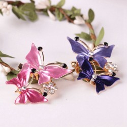 Borboletas duplas - broche elegante cristal
