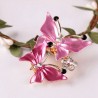 Borboletas duplas - broche elegante cristal