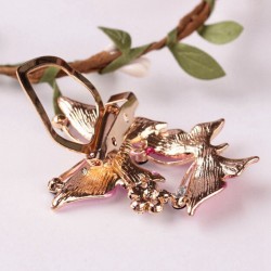 Double butterflies - crystal elegant broochBrooches