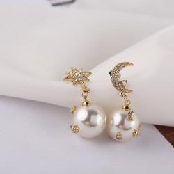Star Moon Design Earrings - Drop StyleEarrings
