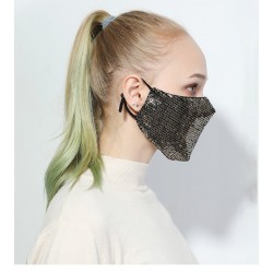 Máscara de algodão na moda / boca com lantejoulas - anti-polução - respirável - proteção