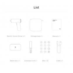 Xiaomi Mijia - 3.6V 2000mAh - cordless - electric screwdriver with 12 pieces S2 screw bitsScrewdrivers