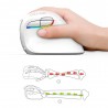 M618 - 2.4GHz - mini vertical wireless mouse - Bluetooth 4 - modo dual - recarregável - silencioso - branco