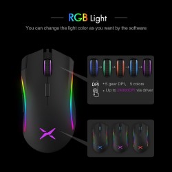 M625 - 12000 DPI - PMW3360 - USB wired gaming mouse - 7 buttons - RGB backlight - with Fire KeyMouses