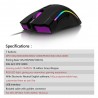 M625 - 12000 DPI - PMW3360 - USB wired gaming mouse - 7 buttons - RGB backlight - with Fire KeyMouses