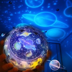 Projetor de céu estrelado romântico - luz noturna LED - Universo - Constellation - Terra - Lua - rotativa