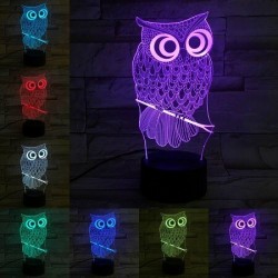 3D owl - LED night lamp - USB - touch control / remote controlLights & lighting