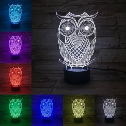 3D owl - LED night lamp - USB - touch control / remote controlLights & lighting