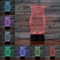 3D owl - LED night lamp - USB - touch control / remote controlLights & lighting