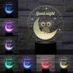 3D owl - LED night lamp - USB - touch control / remote controlLights & lighting