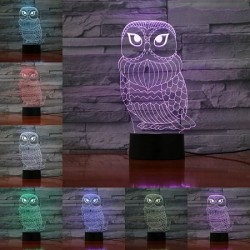 3D owl - LED night lamp - USB - touch control / remote controlLights & lighting