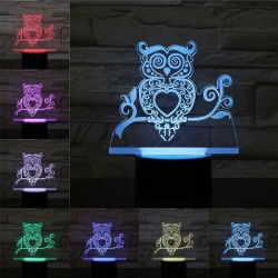3D owl - LED night lamp - USB - touch control / remote controlLights & lighting