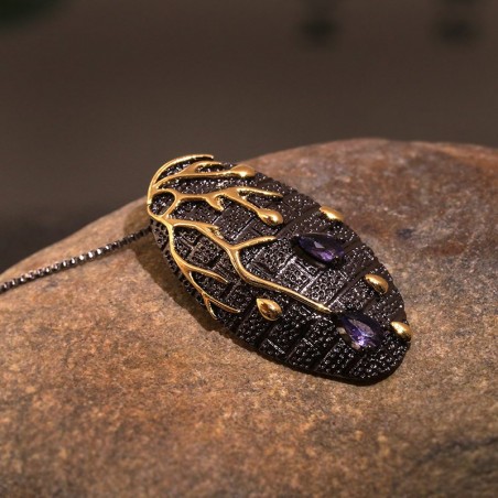 Colar de pedra de zircônia - preto