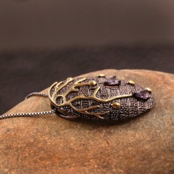 Colar de pedra de zircônia - preto