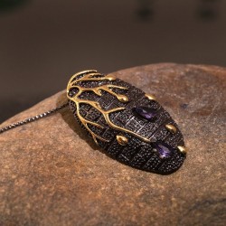 Colar de pedra de zircônia - preto