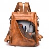 Saco de couro casual - design de pele de crocodilo - marrom / preto - mochila