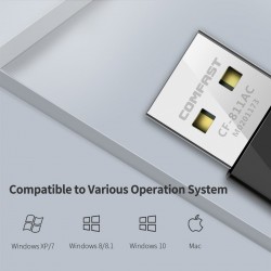 CF-811AC 650Mbs - 2.4G & 5G - dual band - portable wireless usb Wifi adapter - high speedNetwork
