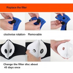 Máscara de boca de filtro de carbono ativado PM2.5 - válvula de ar dupla - anti poeira e poluição