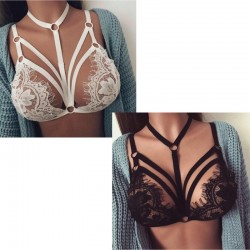 Bralette de renda floral - preto/branco