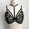Bralette de renda floral - preto/branco